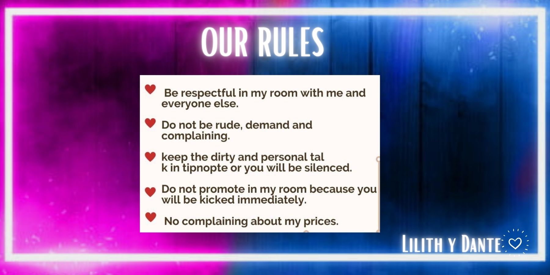 lilithydante OUR RULES image: 1