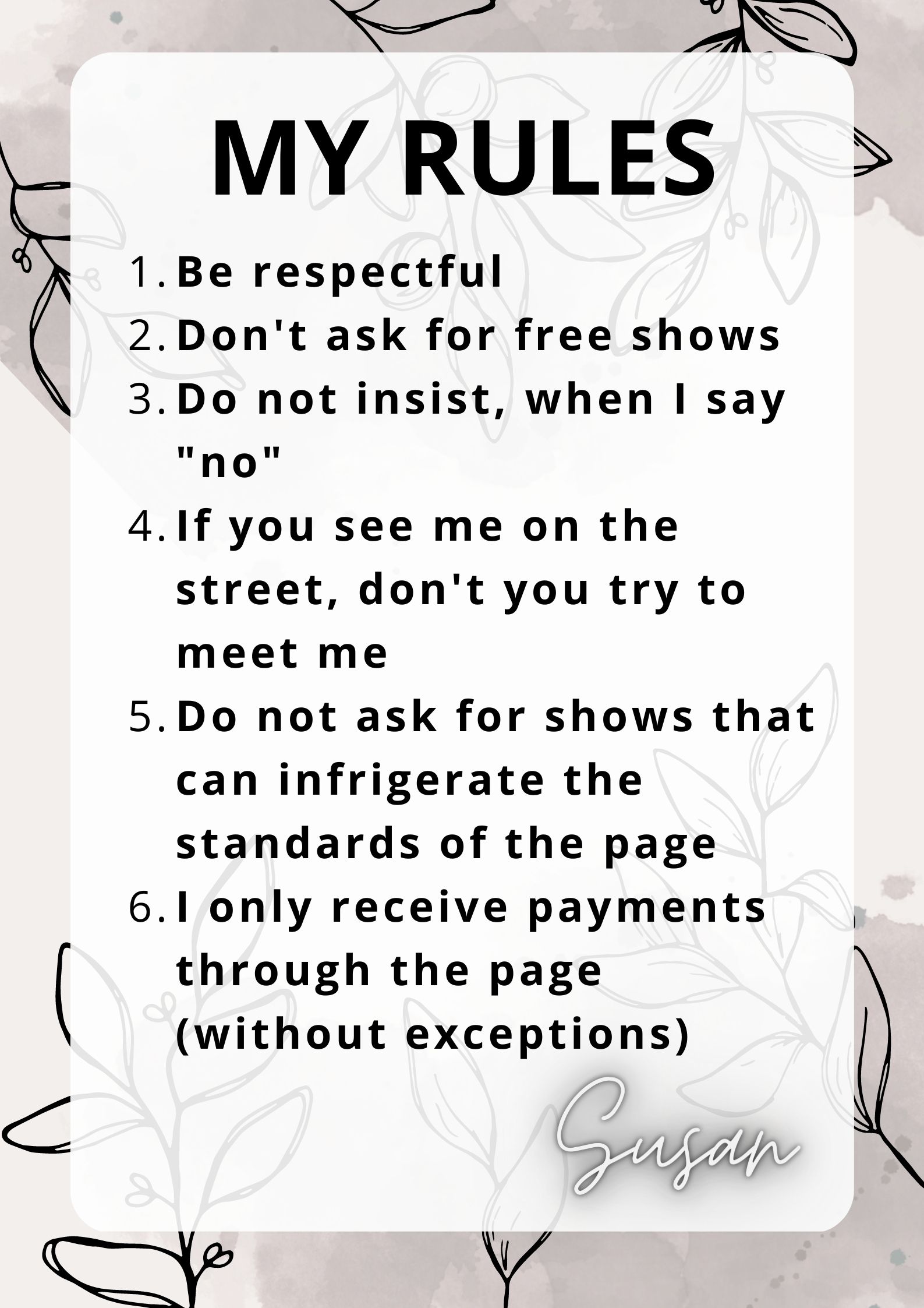 Susanmk My rules image: 1