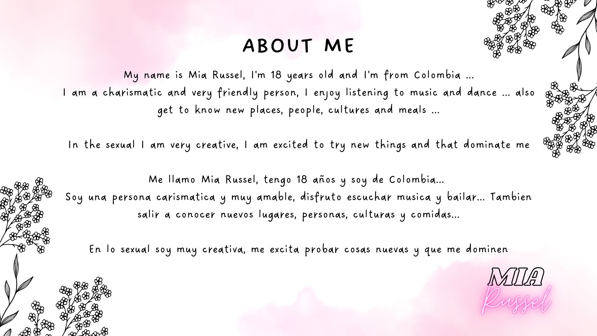 MiaRussel About me image: 1